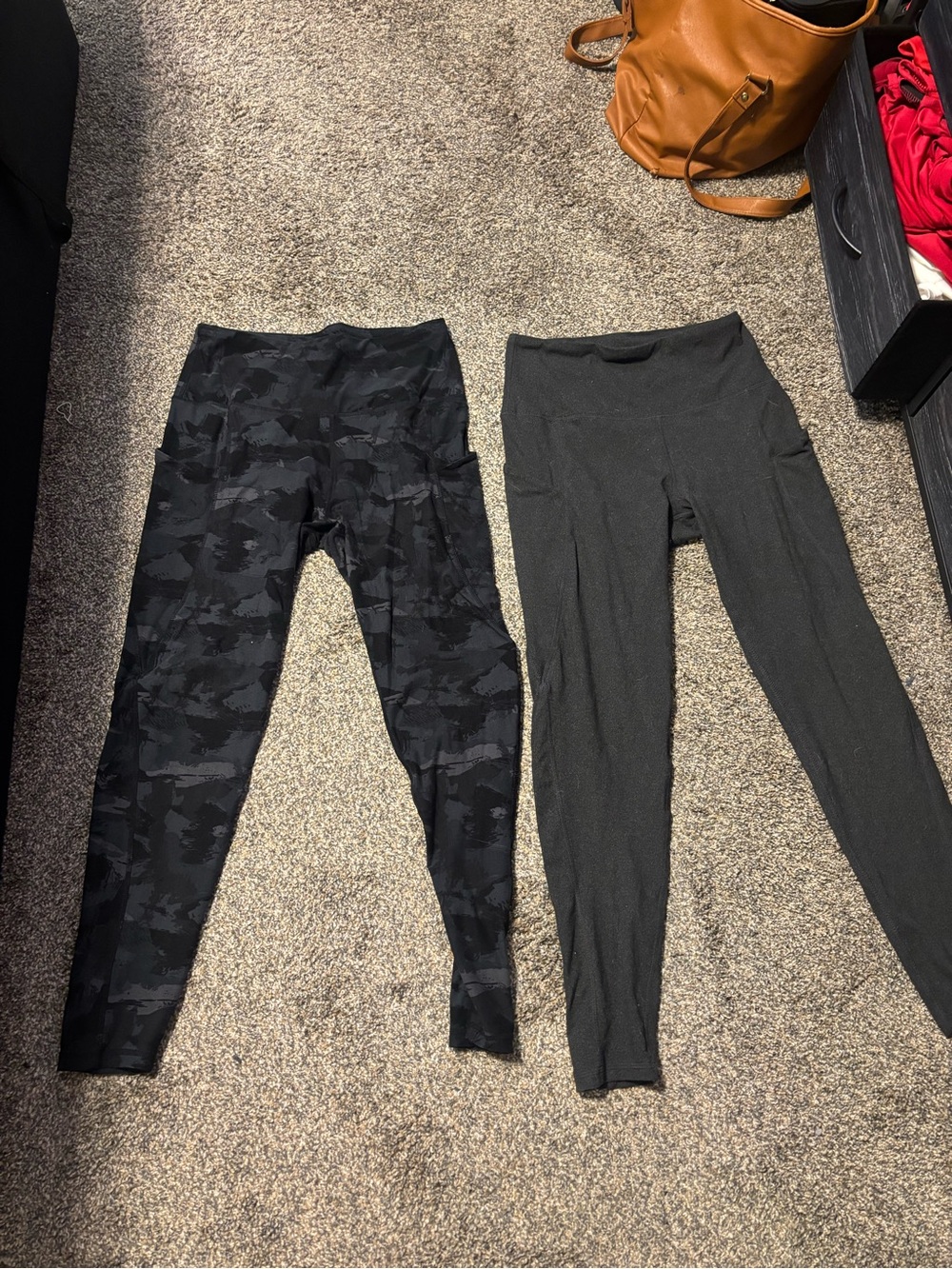Women’s Black Camouflage and Charcoal Active Leggings - Set of 2